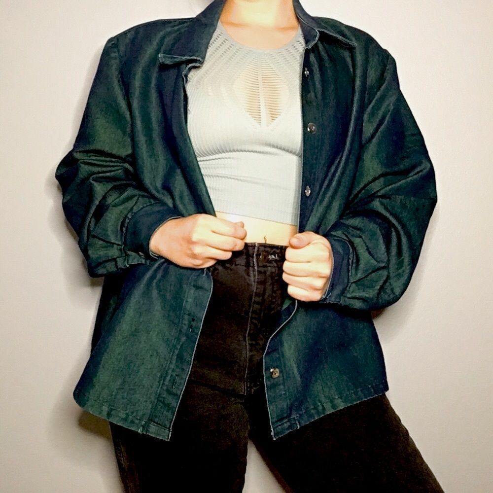 Riverchase • Blue Green Metallic Iridescent Button Down Size 14